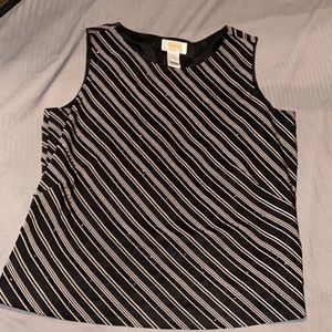 Women’s Talbots Petites Size 12 Dressy Black and White Sleeveless sequined top